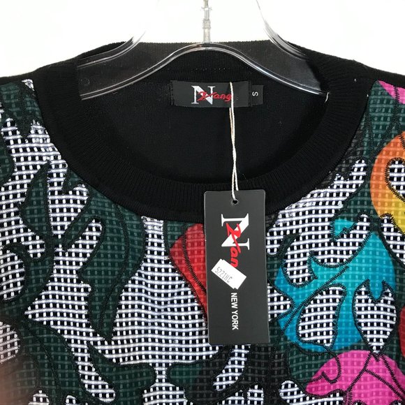 NWT Womens Size Small N by Nancy Yang Retro Floral Print Pullover Knit Sweater - Picture 2 of 3